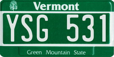 VT license plate YSG531