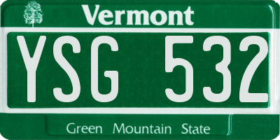 VT license plate YSG532