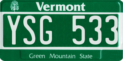 VT license plate YSG533
