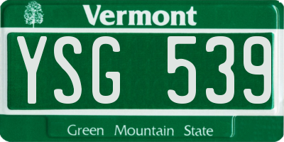 VT license plate YSG539