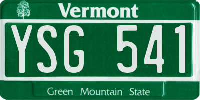 VT license plate YSG541