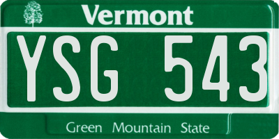 VT license plate YSG543