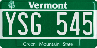VT license plate YSG545
