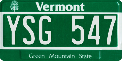 VT license plate YSG547