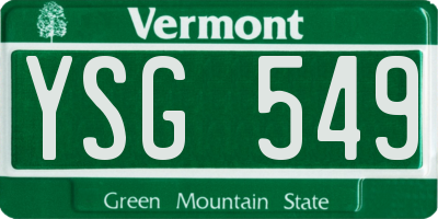 VT license plate YSG549