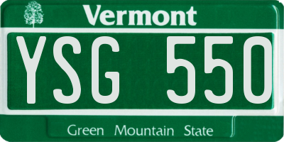 VT license plate YSG550