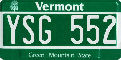 VT license plate YSG552