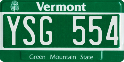 VT license plate YSG554