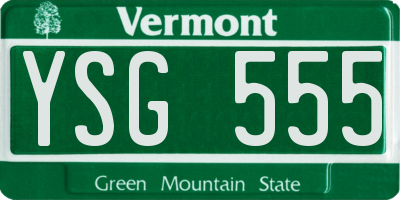 VT license plate YSG555