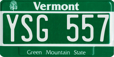 VT license plate YSG557