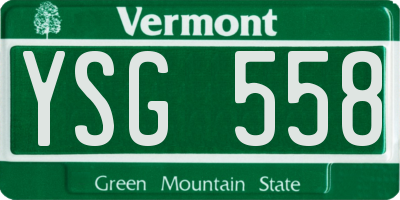 VT license plate YSG558