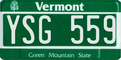 VT license plate YSG559