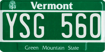 VT license plate YSG560