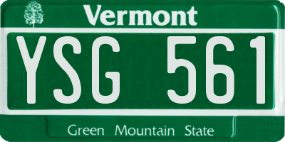 VT license plate YSG561