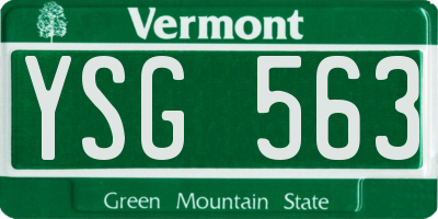VT license plate YSG563