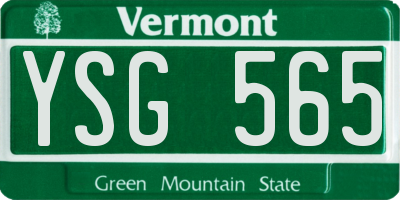 VT license plate YSG565