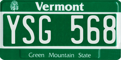 VT license plate YSG568