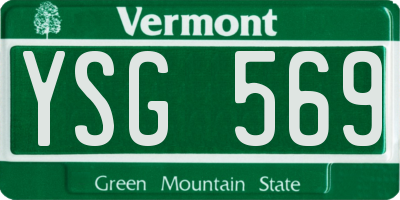 VT license plate YSG569