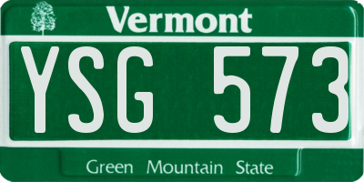 VT license plate YSG573
