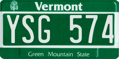 VT license plate YSG574