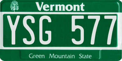 VT license plate YSG577