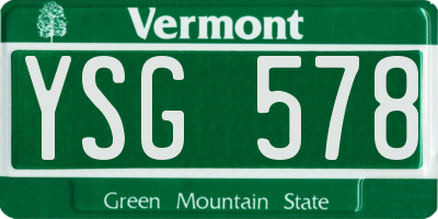 VT license plate YSG578