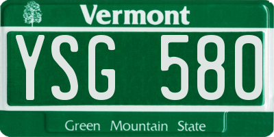 VT license plate YSG580