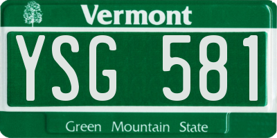 VT license plate YSG581
