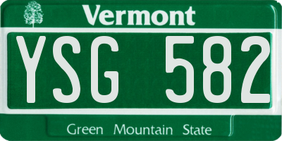VT license plate YSG582