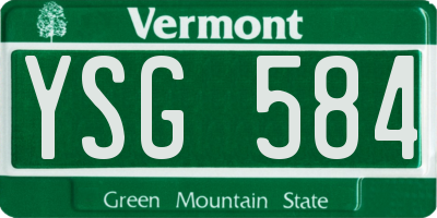 VT license plate YSG584