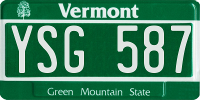 VT license plate YSG587