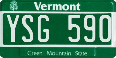 VT license plate YSG590