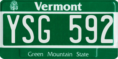VT license plate YSG592