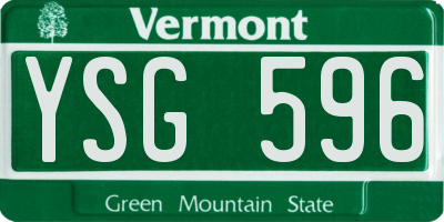 VT license plate YSG596