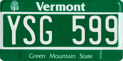 VT license plate YSG599