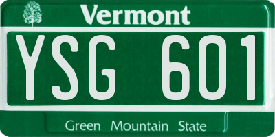VT license plate YSG601