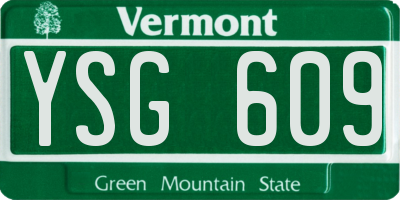 VT license plate YSG609