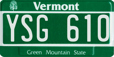 VT license plate YSG610