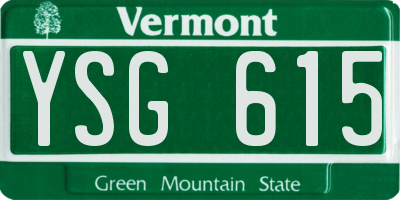 VT license plate YSG615