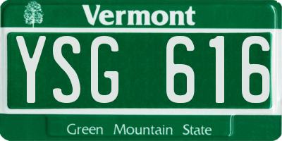 VT license plate YSG616