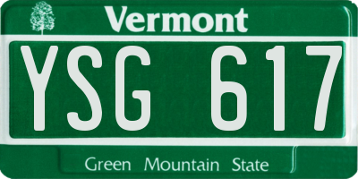 VT license plate YSG617