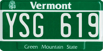 VT license plate YSG619