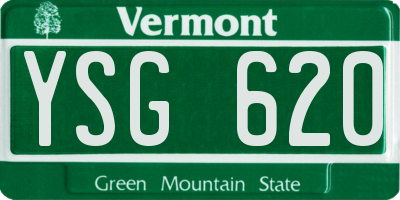 VT license plate YSG620