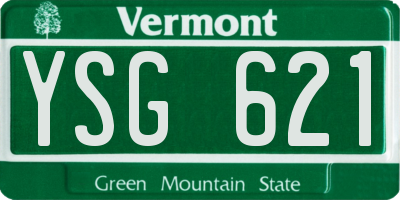 VT license plate YSG621