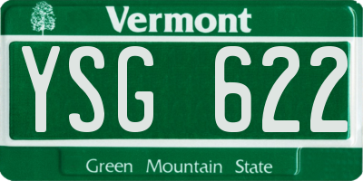 VT license plate YSG622