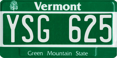 VT license plate YSG625