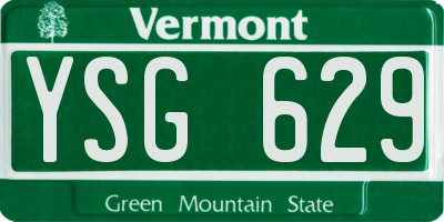 VT license plate YSG629