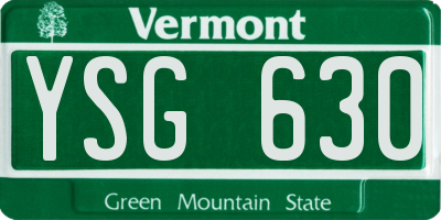 VT license plate YSG630