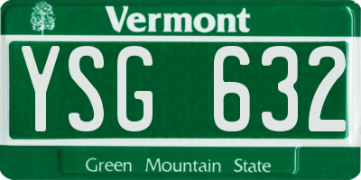 VT license plate YSG632