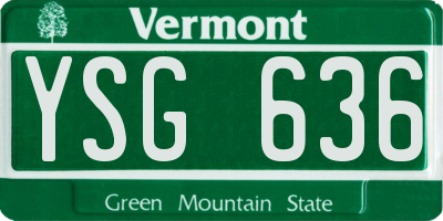 VT license plate YSG636